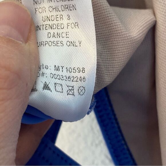 WEISSMAN Balera Dance blue Open Back cutout Halter Leotard MT10598 MC 10/12 - Picture 12 of 14